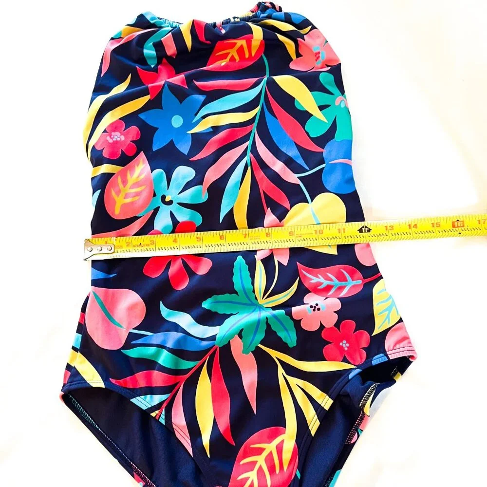 Boden low back twist braid swimsuit Blue size 4